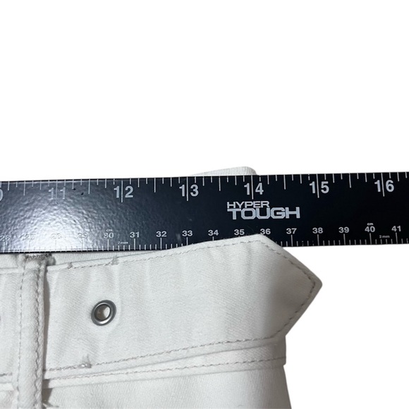 Free People Boho White Belted Mini Jean Skirt Women’s Size 10 - Picture 12 of 12